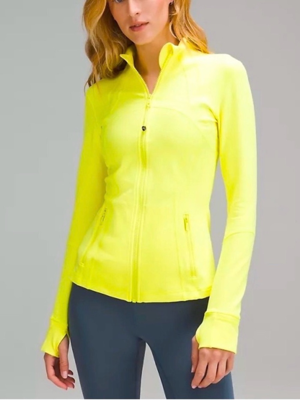 lululemon athletica define electric Yellow Full-Zip  Jacket limited edition
